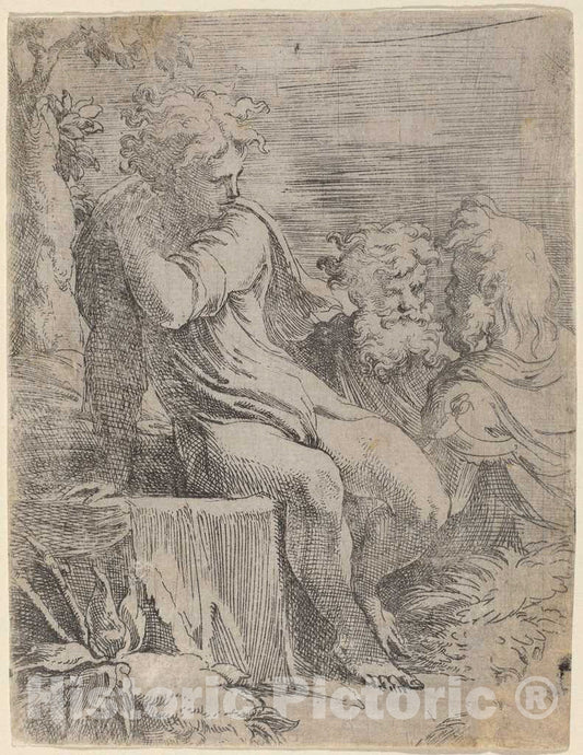 Art Print : Parmigianino, The Boy and Two Old Men - Vintage Wall Art