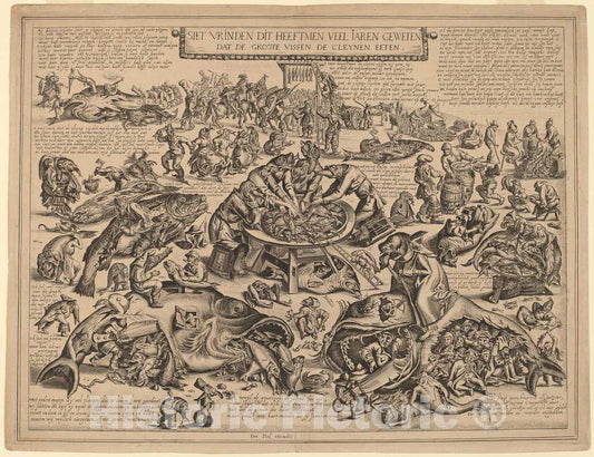 Art Print : Jan Thiel (Publisher), The Big Fish Eat The Little Fish - Vintage Wall Art