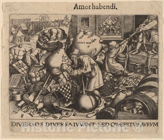 Art Print : Jan de Bry After Bruegel The Elder, EveryMan - Vintage Wall Art