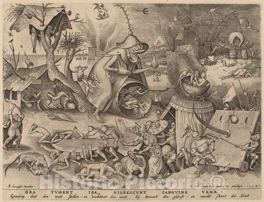 Art Print : Heyden After Bruegel, Anger, 1558 - Vintage Wall Art
