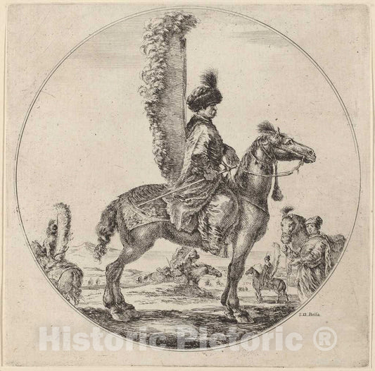 Art Print : Stefano Della Bella, Polish Hussar - Vintage Wall Art