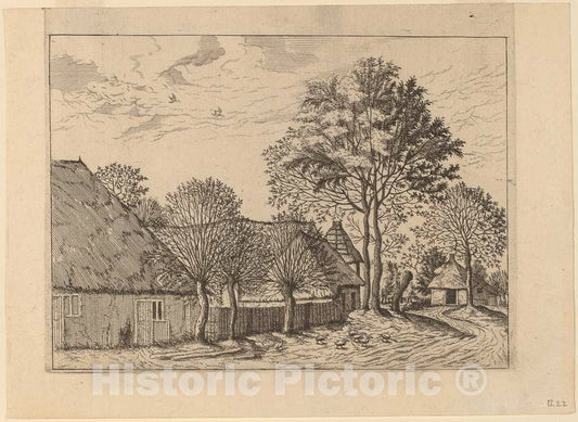 Art Print : Johannes and Lucas Van Doetechum, Farms, c.1560 - Vintage Wall Art