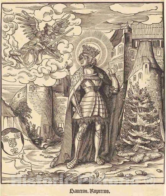 Art Print : Leonhard Beck, Saint Rupertus, c.1517 - Vintage Wall Art
