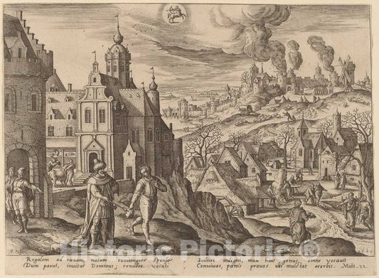 Art Print : Collaert After Hans BOL, for Many are Called, but Few are Chosen (Sagittarius), 1585 - Vintage Wall Art