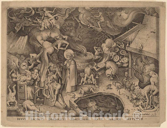 Art Print : Heyden After Bruegel, Saint James and The Magician Hermogenes, 1565 - Vintage Wall Art