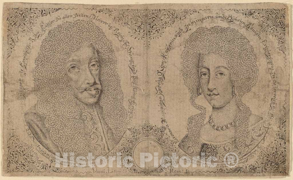 Art Print : Leopold I and Eleanor of Austria - Vintage Wall Art