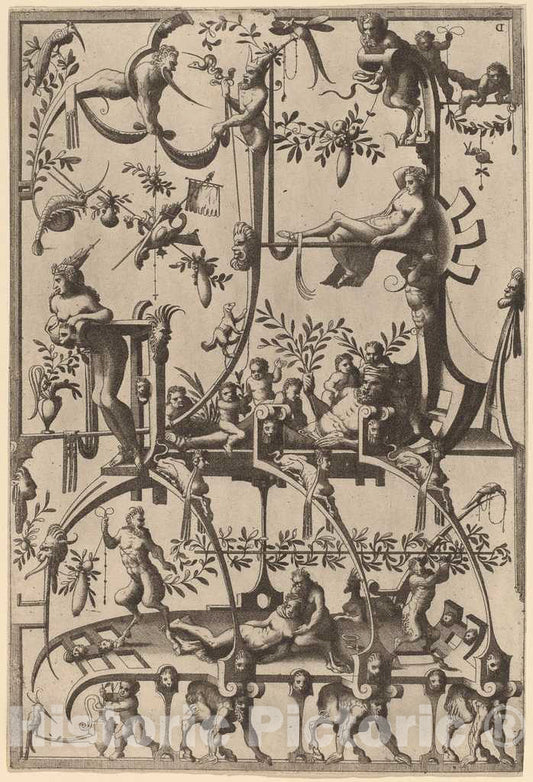 Art Print : Cornelis Floris II, Ornament, 1557 - Vintage Wall Art
