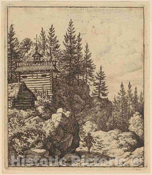 Art Print : Allart Van Everdingen, Chapel, c.1651 - Vintage Wall Art