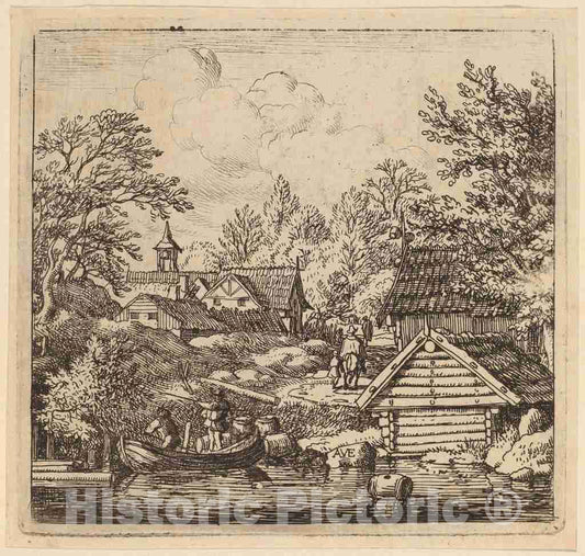 Art Print : Allart Van Everdingen, Unloading a Barge, c.1651 - Vintage Wall Art