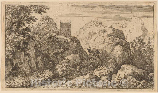 Art Print : Allart Van Everdingen, Cart in a Narrow Pass, c.1651 - Vintage Wall Art