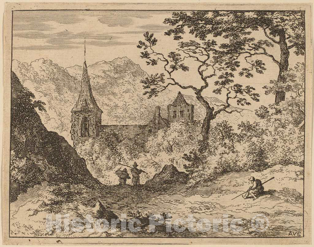 Art Print : Allart Van Everdingen, The Steeple, c.1651 - Vintage Wall Art