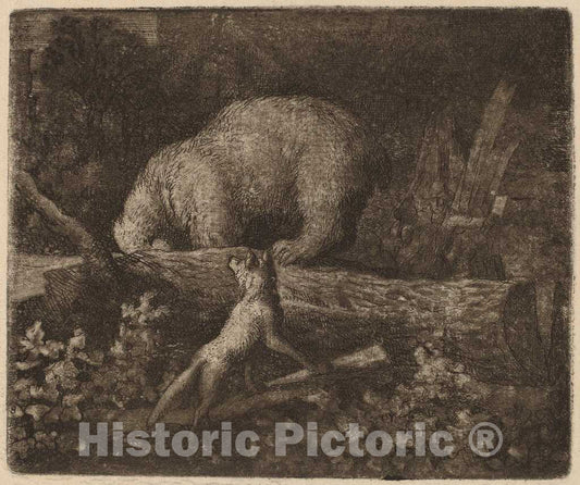 Art Print : Allart Van Everdingen, The Bear Trapped, c.1651 - Vintage Wall Art
