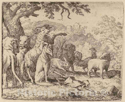 Art Print : Allart Van Everdingen, The Ram Blesses Reynard, c.1651 - Vintage Wall Art