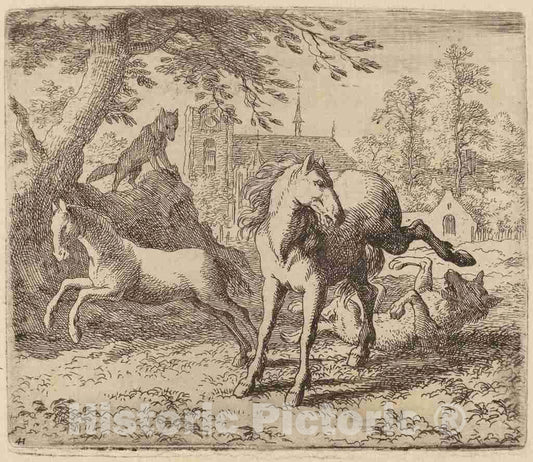 Art Print : Allart Van Everdingen, The Mare and The Wolf, c.1651 - Vintage Wall Art