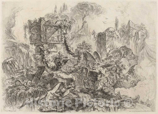 Art Print : Giovanni Battista Piranesi, The Tomb of Nero, c.1755 - Vintage Wall Art