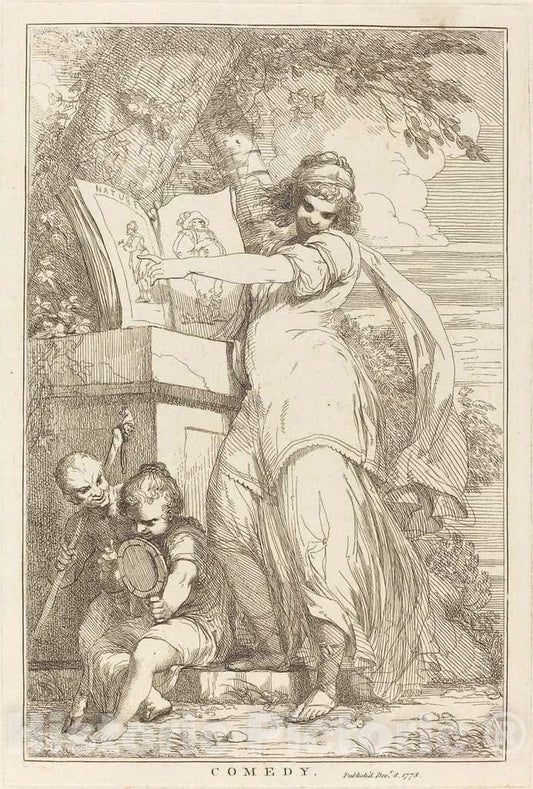 Art Print : John Hamilton Mortimer, Comedy, 1778 - Vintage Wall Art