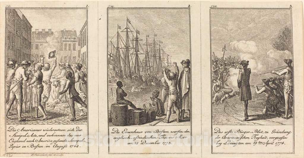 Art Print : Daniel Nikolaus Chodowiecki, The History of The United States, c.1784 - Vintage Wall Art
