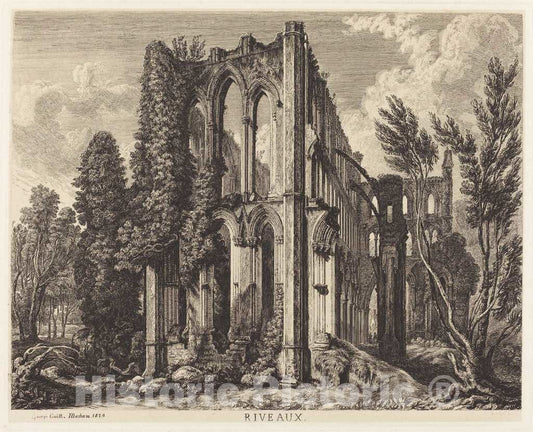 Art Print : George Cuitt The Younger, Riveaux, 1824 - Vintage Wall Art