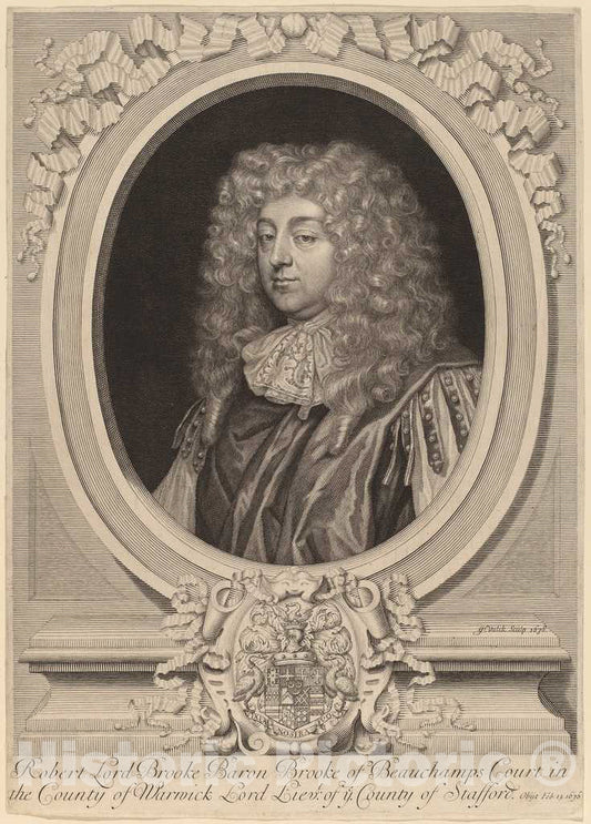 Art Print : Gerard Valck, Robert Greville, Lord Brooke, 1678 - Vintage Wall Art