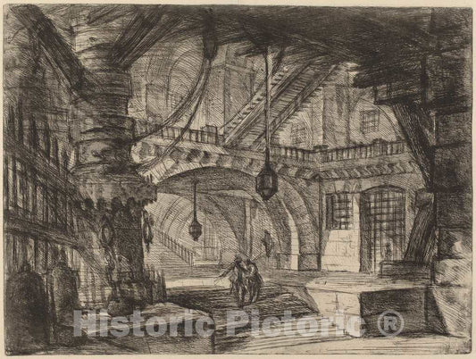Art Print : Giovanni Battista Piranesi, The Pier with Chains, c.1750 - Vintage Wall Art