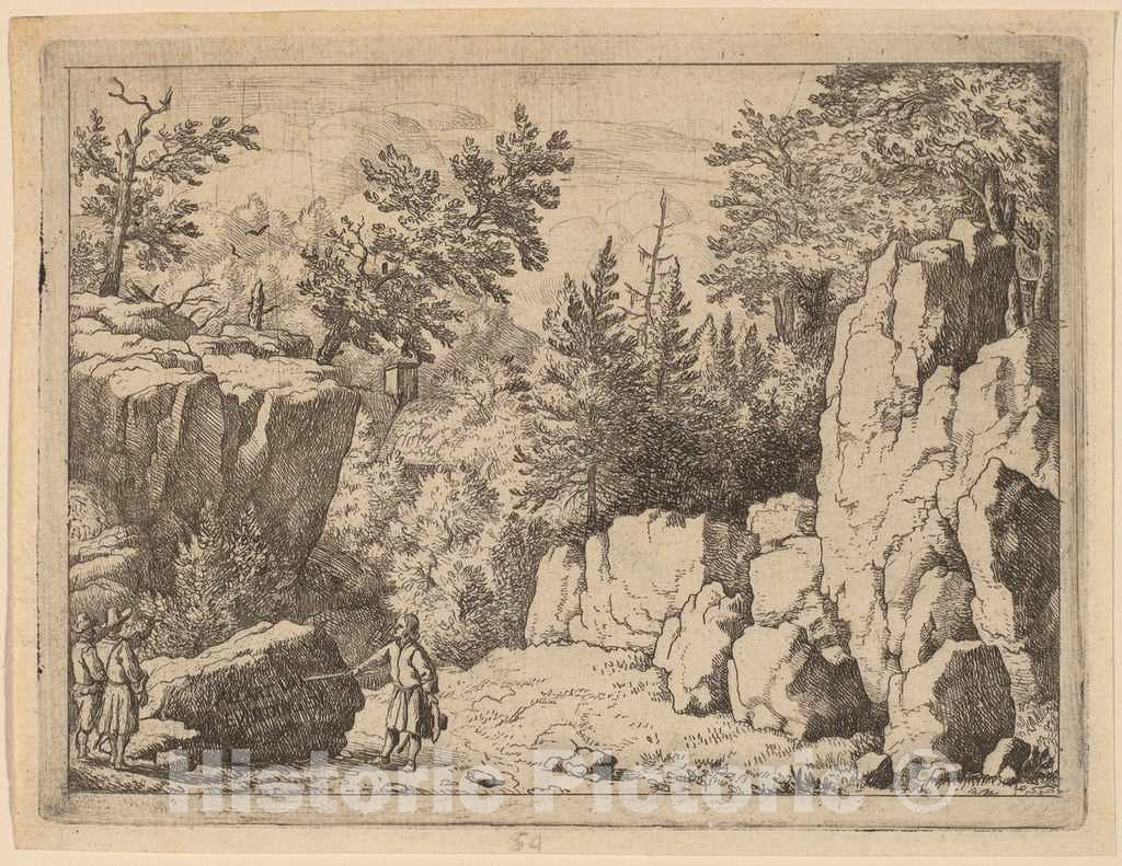 Art Print : Allart Van Everdingen, The Inscription on The Rock, c.1651 - Vintage Wall Art
