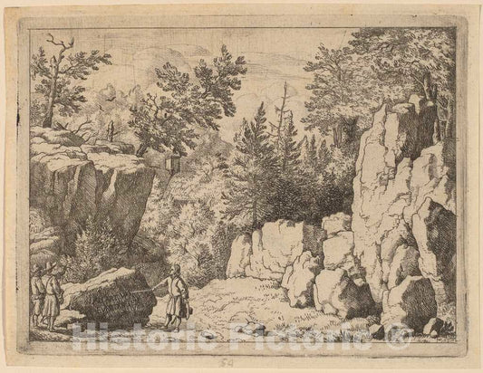 Art Print : Allart Van Everdingen, The Inscription on The Rock, c.1651 - Vintage Wall Art