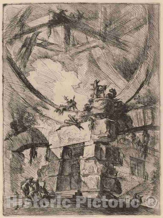 Art Print : Giovanni Battista Piranesi, The Giant Wheel, c.1750 - Vintage Wall Art