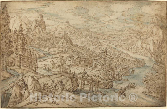 Art Print : Tobias Verhaecht, River Landscape - Vintage Wall Art