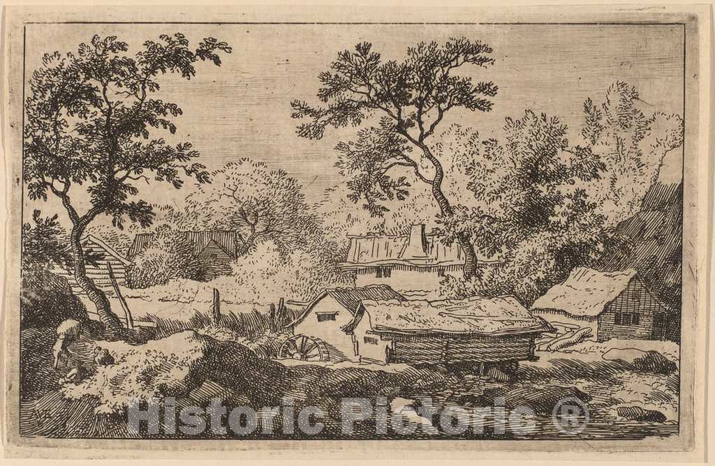 Art Print : Allart Van Everdingen, Mill Below a Waterfall, c.1651 - Vintage Wall Art