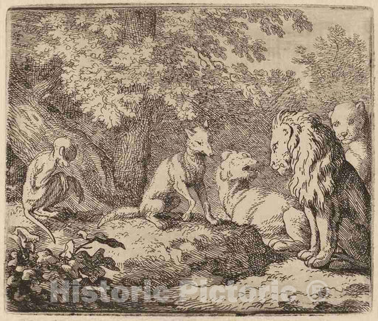 Art Print : Allart Van Everdingen, Reynard Tells a Story of Hidden Treasure, c.1651 - Vintage Wall Art
