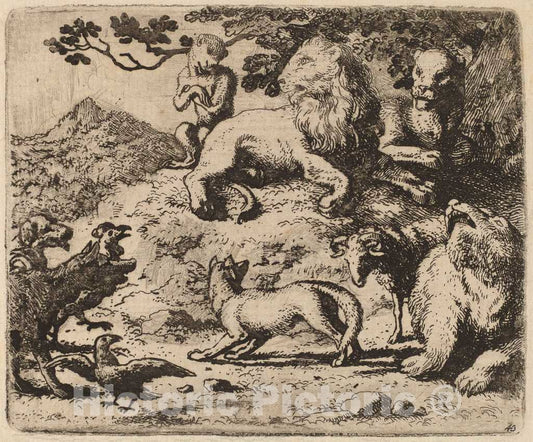 Art Print : Allart Van Everdingen, Reynard's Enemies are Dismayed, c.1651 - Vintage Wall Art
