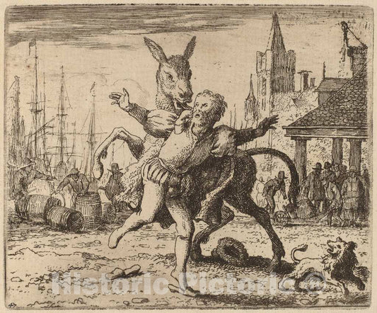Art Print : Allart Van Everdingen, The Ass and The Hound, c.1651 - Vintage Wall Art