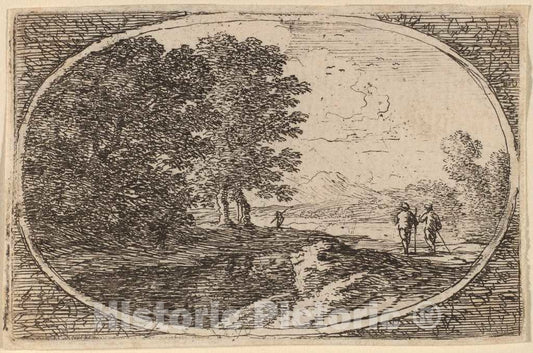 Art Print : Herman Van Swanevelt, Three Men Carrying Staffs - Vintage Wall Art