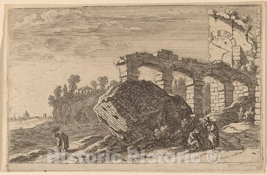 Art Print : Herman Van Swanevelt, The Four Ruined Arches - Vintage Wall Art