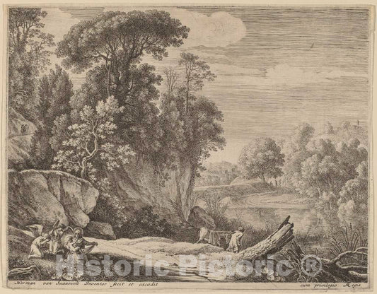 Art Print : Herman Van Swanevelt, The Donkey Led to The River - Vintage Wall Art