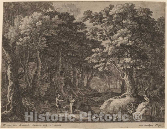 Art Print : Herman Van Swanevelt, Devil Tempting St. Anthony - Vintage Wall Art