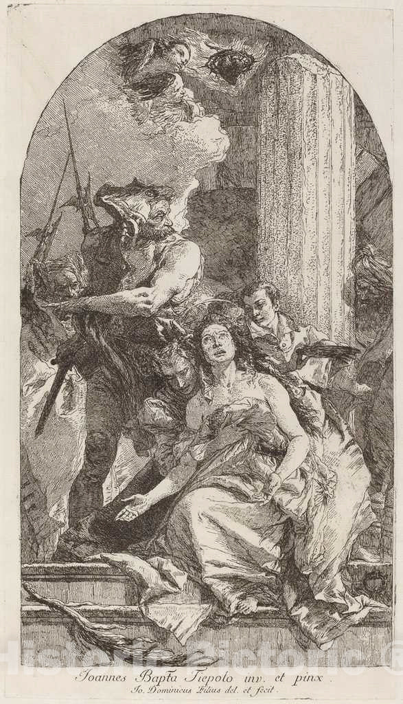 Art Print : Tiepolo After Battista Tiepolo, Martyrdom of Saint Agatha - Vintage Wall Art