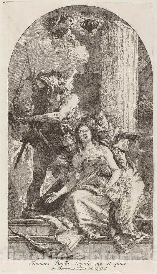 Art Print : Tiepolo After Battista Tiepolo, Martyrdom of Saint Agatha - Vintage Wall Art