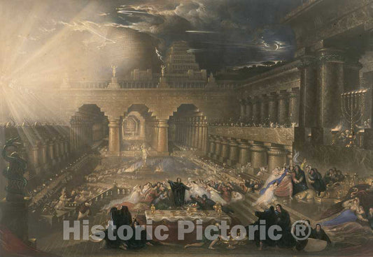Art Print : John Martin, Belshazzar's Feast, 1826 - Vintage Wall Art