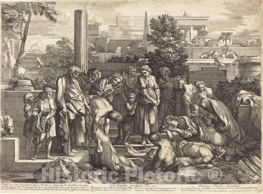 Art Print : SÃ©bastien Bourdon, Sepelire mortuos, 1658 - Vintage Wall Art