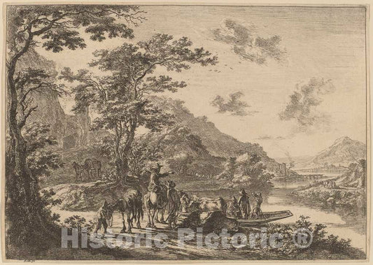 Art Print : Jan Both, View of The Tiber in The Campagna - Vintage Wall Art