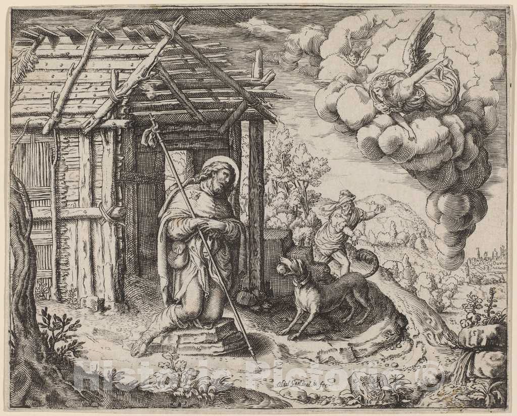 Art Print : Oliviero Gatti, Saint Roch, 1605 - Vintage Wall Art