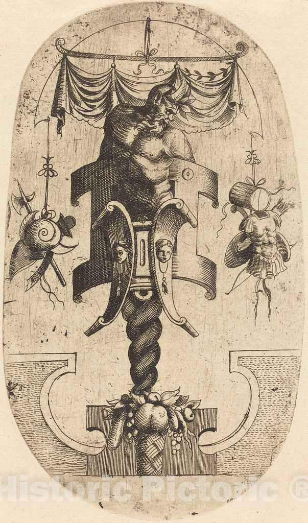 Art Print : Jean Mignon, Satyr Bending Towards The Right - Vintage Wall Art