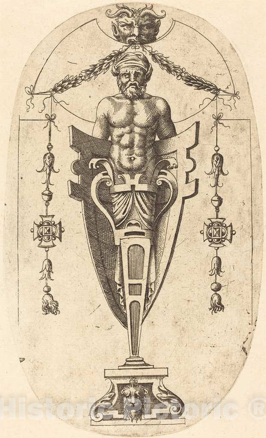 Art Print : Jean Mignon, Man in a Niche - Vintage Wall Art