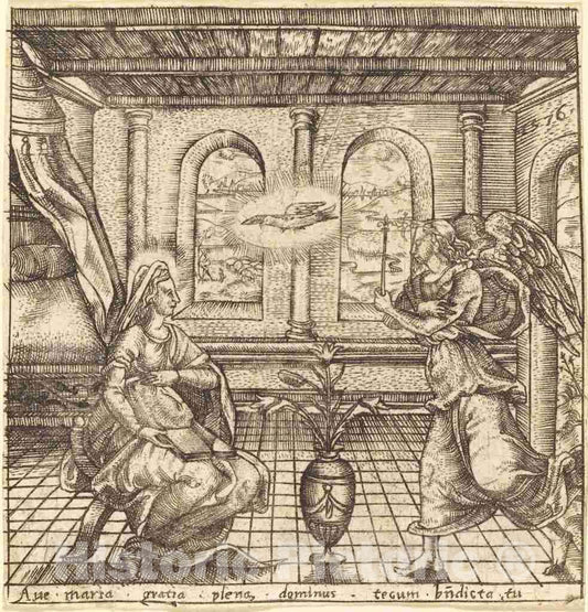 Art Print : LÃ©onard Gaultier, The Annunciation, c.1578 - Vintage Wall Art
