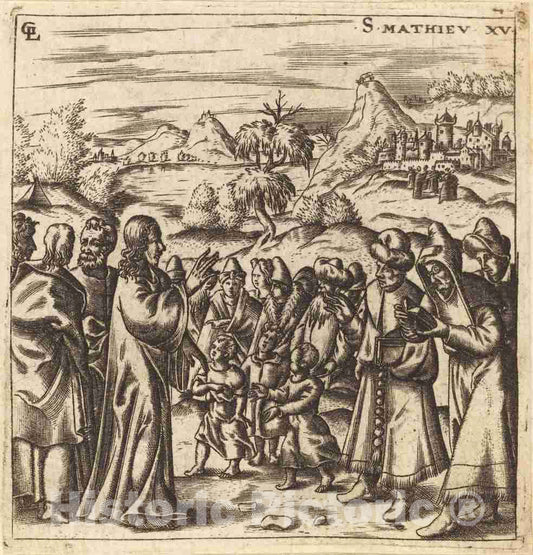 Art Print : LÃ©onard Gaultier, Christ Rebukes The Scribes and Pharisees, c.1578 - Vintage Wall Art