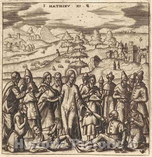 Art Print : LÃ©onard Gaultier, Christ Healing The Sick, c.1578 - Vintage Wall Art