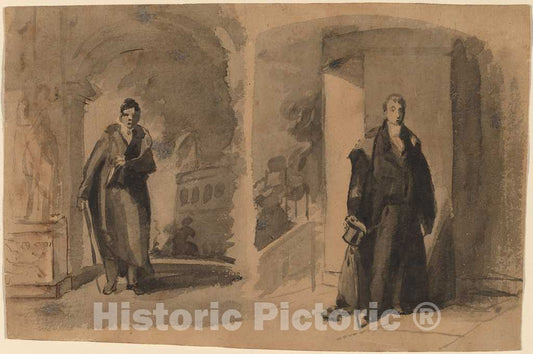 Art Print : Thomas Sully, Lafayette (Two Views), c. 1825 - Vintage Wall Art