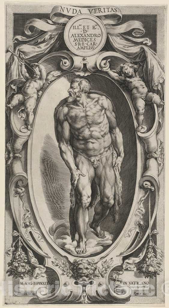 Art Print : Alberti After Michelangelo, Saint John The Baptist, 1591 - Vintage Wall Art