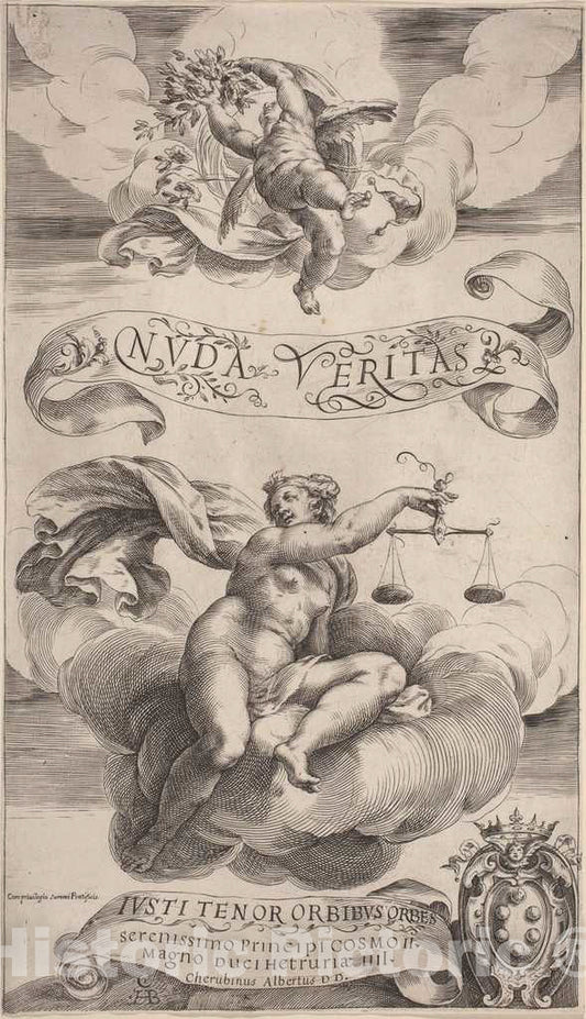 Art Print : Cherubino Alberti, Truth and Justice - Vintage Wall Art